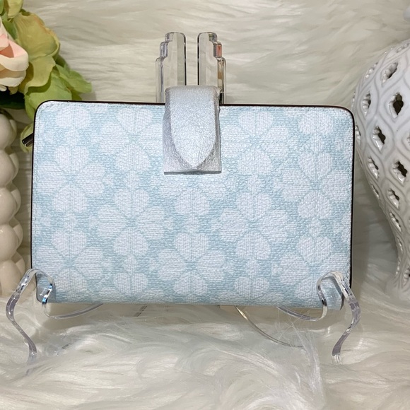 Kate Spade ♠️ New York Blue Glow Spade Flower Wallet NWT - Picture 2 of 12